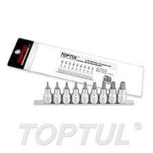 SIZE(T) 9PCS -1/2" DR. Star Tamperproof Bit Socket Rail Set 0