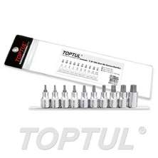 SIZE(T) 10PCS -1/2" DR. Star Bit Socket Rail Set 0