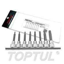 SIZE(T) 8PCS -1/2" DR. Long Pentacle Bit Socket Rail Set 0