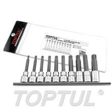 SIZE(M) 10PCS -1/2" DR. Long Ribe Bit Socket Rail Set 0