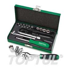 SIZE(mm) 17PCS -1/4" DR. 6PT Socket Set (Satin) 0