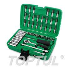 SIZE(mm) 46PCS -Professional Grade 1/4" DR. 6PT Flank Socket Set 0