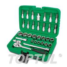 SIZE(mm) 32PCS -Professional Grade 3/8' DR. 6PT&12PT Flank Socket Set 0