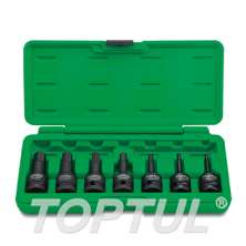 SIZE(mm) 7PCS -1/2" DR. Hex Bit Impact Socket Set 0